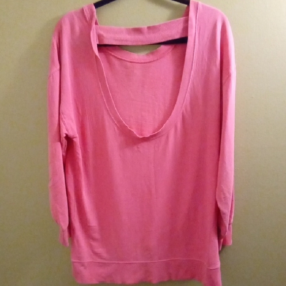 Womans XS Cotton On Pink Crew Neck Sweater Open Back Medium Weight - Picture 3 of 3